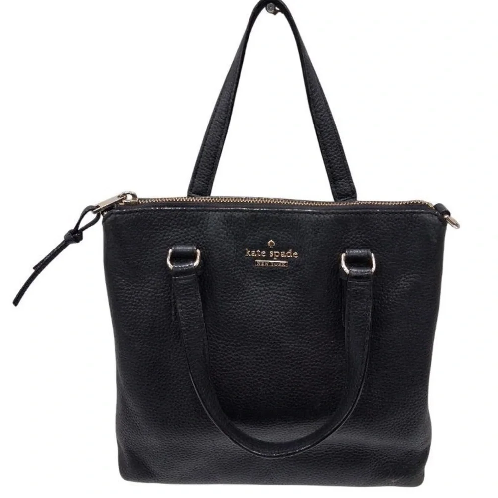 Kate Spade New York Black Pebbled Leather Tote Bag - Picture 1 of 5